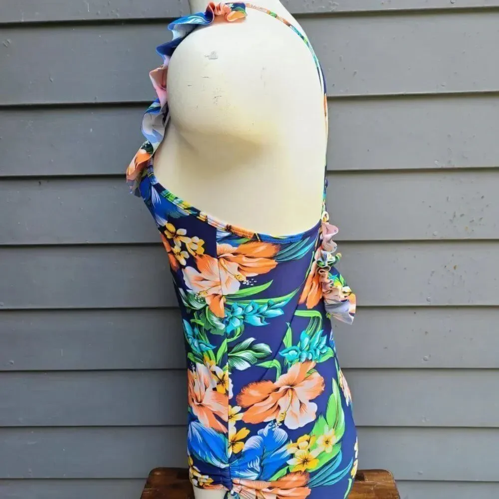 Kalawalk Girls Floral Pattern Swim One Piece size 14
